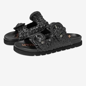 Sam Edelman Woven Black Slide Sandals